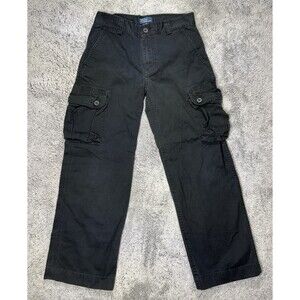 Polo Ralph Lauren Cargo‎ Pants Womens 0/2 26x27 Black Y2K Utility Size 12 Tag